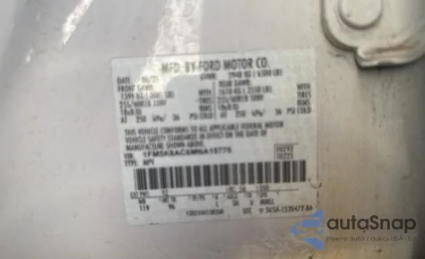 2021 Ford Explorer Police Interceptor z USA, uszkodzony, nr VIN 1FM5K8AC6MNA15775